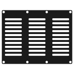 Caymon CASY302/B ventilatieplaatje staal, 3 modules breed voor CASY-chassis