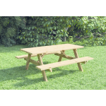 Tuindeco Houten Picknicktafel 220 Cm, Vuren