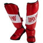 Super Pro Combat Gear Rebel Scheenbeschermers - Rood//Wit - M - Zwart