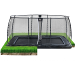 EXIT Toys Dynamic Groundlevel Trampoline 275x458cm Met Veiligheidsnet - - Zwart