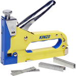 Kinzo Tacker Nietmachine - Incl. 1500 Spijkers En Nieten - Voor Vloerbedekking En Hout - Traploos Instelbaar - Geel