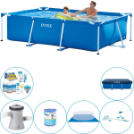 Intex Frame Pool Rechthoekig 260x160x65 Cm - Zwembad Met Accessoires - Blauw