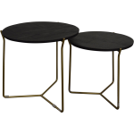 Brix - Salontafel - Mason Black/brass Set Van 2 - Zwart