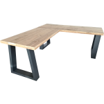 Wood4you Vancouver Hoekbureau Steigerhout 180/120lx72dx75h Antraciet