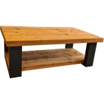 Wood4you - Salontafel New England - Roasted Wood 100lx90dx43h Dubbel - Bruin