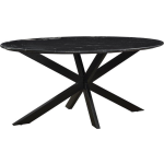 Livingfurn - Eettafel - Marble Oval Spider Black 180cm - Zwart