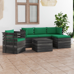 Vidaxl 6-delige Loungeset Met Kussens Pallet Massief Grenenhout - Groen