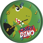 Kids Licensing Wandklok Crazy Dino Junior 25 Cm - Groen