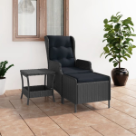 Vidaxl 2-delige Loungeset Met Kussens Poly Rattan Donker - Grijs