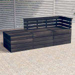 Vidaxl 3-delige Loungeset Pallet Massief Grenenhout Donker - Grijs