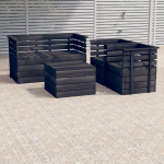 Vidaxl 5-delige Loungeset Pallet Massief Grenenhout Donker - Grijs