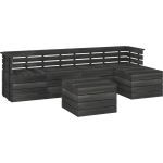 Vidaxl 6-delige Loungeset Pallet Massief Grenenhout Donker - Grijs