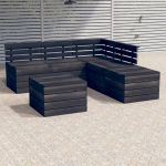 Vidaxl 6-delige Loungeset Pallet Massief Grenenhout Donker - Grijs