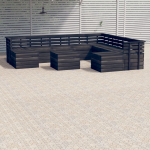 Vidaxl 11-delige Loungeset Pallet Massief Grenenhout Donker - Grijs