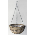Van der Leeden Hanging Basket Rotan Antique Grey D40cm - Grijs