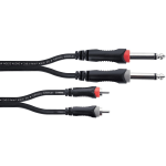 Cordial EU1.5PC Elements verloopkabel 2x 6.3 TS jack - 2x RCA 1.5m
