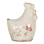 Clayre & Eef Decoratie Kip 6ce1185 9*6*11 Cm - Meerkleurig Keramiek - Beige