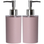 2x Zeeppompjes 18 Cm - 300 Ml - Voor In Badkamer En Toilet - Badkameraccessoires - Zeeppompjes Navulbaar - Roze