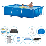 Intex Frame Pool Rechthoekig 260x160x65 Cm - Deluxe Zwembad Pakket - Blauw