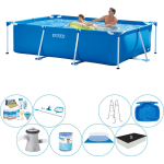Intex Frame Pool Rechthoekig 260x160x65 Cm - Deluxe Zwembad Set - Blauw