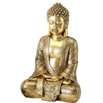 Zittend Boeddha Beeld 39 Cm - Woondecoratie/woonaccessoires - Decoratiebeelden - Boeddhabeelden Voor In Huis - Goud