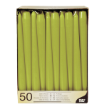 Conpax Candles 50x Stuks Voordeelverpakking Dinerkaarsen Olijf - 25 Cm - 7 Branduren - Groen