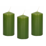 Trend Candles 8x Olijfe Cilinderkaarsen/stompkaarsen 5 X 10 Cm 23 Branduren - Geurloze Kaarsen Olijf - Woondecoraties - Groen