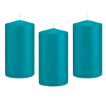 Trend Candles 8xe Cilinderkaarsen/stompkaarsen 8 X 15 Cm 69 Branduren - Geurloze Kaarsen Turkoois - Stompkaarsen - Turquoise
