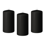 Enlightening Candles 8x e Cilinderkaarsen/stompkaarsen 6 X 8 Cm 27 Branduren - Geurloze Kaarsen - Zwart