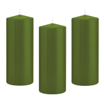 Trend Candles 8x Olijfe Cilinderkaarsen/stompkaarsen 8 X 20 Cm 119 Branduren - Geurloze Kaarsen Olijf - Stompkaarsen - Groen