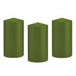 Trend Candles 8x Olijfe Cilinderkaarsen/stompkaarsen 8 X 15 Cm 69 Branduren - Geurloze Kaarsen Olijf - Stompkaarsen - Groen