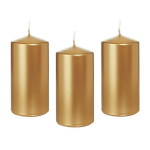 Trend Candles 8xen Cilinderkaars/stompkaars 6 X 12 Cm 40 Branduren - Geurlozekleurige Kaarsen - Woondecoraties - Goud