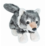 Wild Republic knuffelwolf junior 18 cm pluche grijs/wit