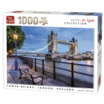 King legpuzzel Tower Bridge Londen 68 x 49 cm 1000 stukjes - Wit