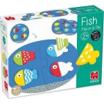 Jumbo puzzel Fish Match & Mix junior 25 x 19 cm blauw 12 delig