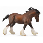 Collecta paarden: Clydesdale hengst 20 cm - Bruin