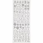 Creotime glitterstickers letters zilver 10 x 24 cm
