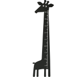 Unknown groeimeter Giraffe metaal junior 115 x 28 cm - Zwart