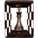 Huzzle Cast schaakpuzzel Chess King 10,2 cm staal - Zwart