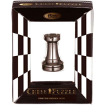 Huzzle Cast schaakpuzzel Chess Rook 6 cm staal - Zwart