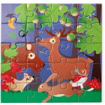 Scratch magnetische puzzel Bosdieren 18 cm karton 40 delig - Groen