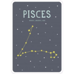 Milestone poster sterrenbeeld Vissen (ENG) A4 formaat papier/beige - Grijs