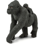 Safari laagland gorilla met baby junior 10 cm rubber - Zwart