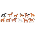 Safari speelfigurenset Horses junior bruin/zwart/wit 12 delig