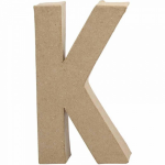 Creotime papier mâché letter K 20,5 cm - Bruin