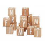 byAstrup houten blokkenset letters en cijfers 16 delig 4 cm