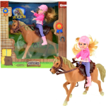 Toi-Toys Toi Toys Horses paard met meisje 17 cm - Bruin