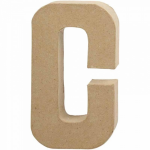 Creotime papier mâché letter C 20,5 cm - Bruin