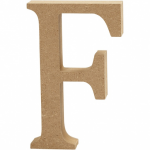 Creotime houten letter F 8 cm - Bruin