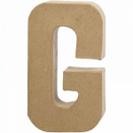 Creotime papier mâché letter G 20,5 cm - Bruin